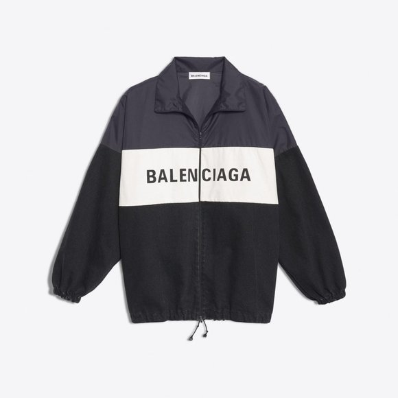 Balenciaga Jackets & Blazers - Oversized Balenciaga Nylon Logo Denim Jacket